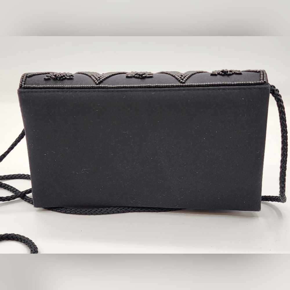 Elegant Black Beaded Women's Evening Bag - Picture 3 of 8